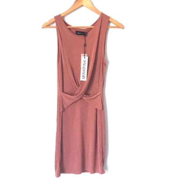 MINKPINK Elegant Rust Sleeveless Dress - Picture 1 of 6